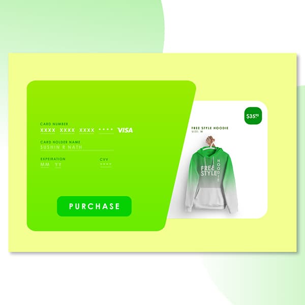 Purchase page UX for a clothing app