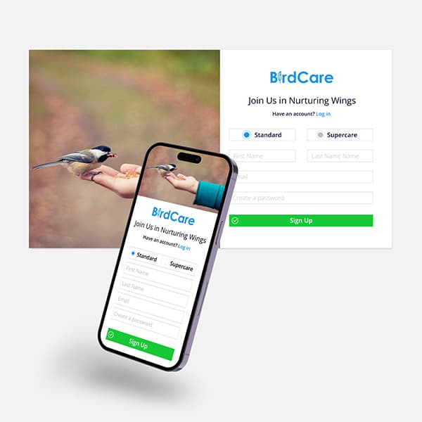 UX design for a BirdCare app