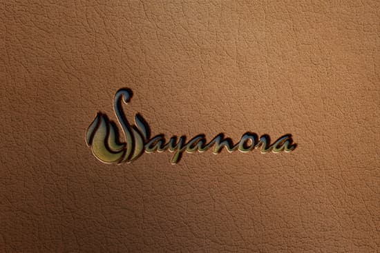 Sayanora logo in leather