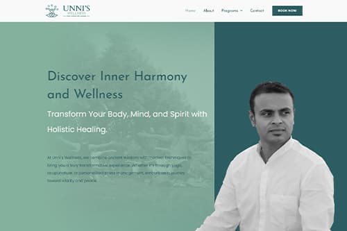 Unni's Wellness website